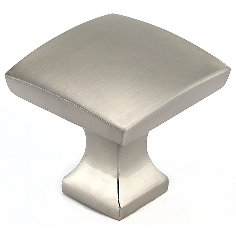 Transitional Knob, 1-5/16" x 1-5/16", Brushed Nickel